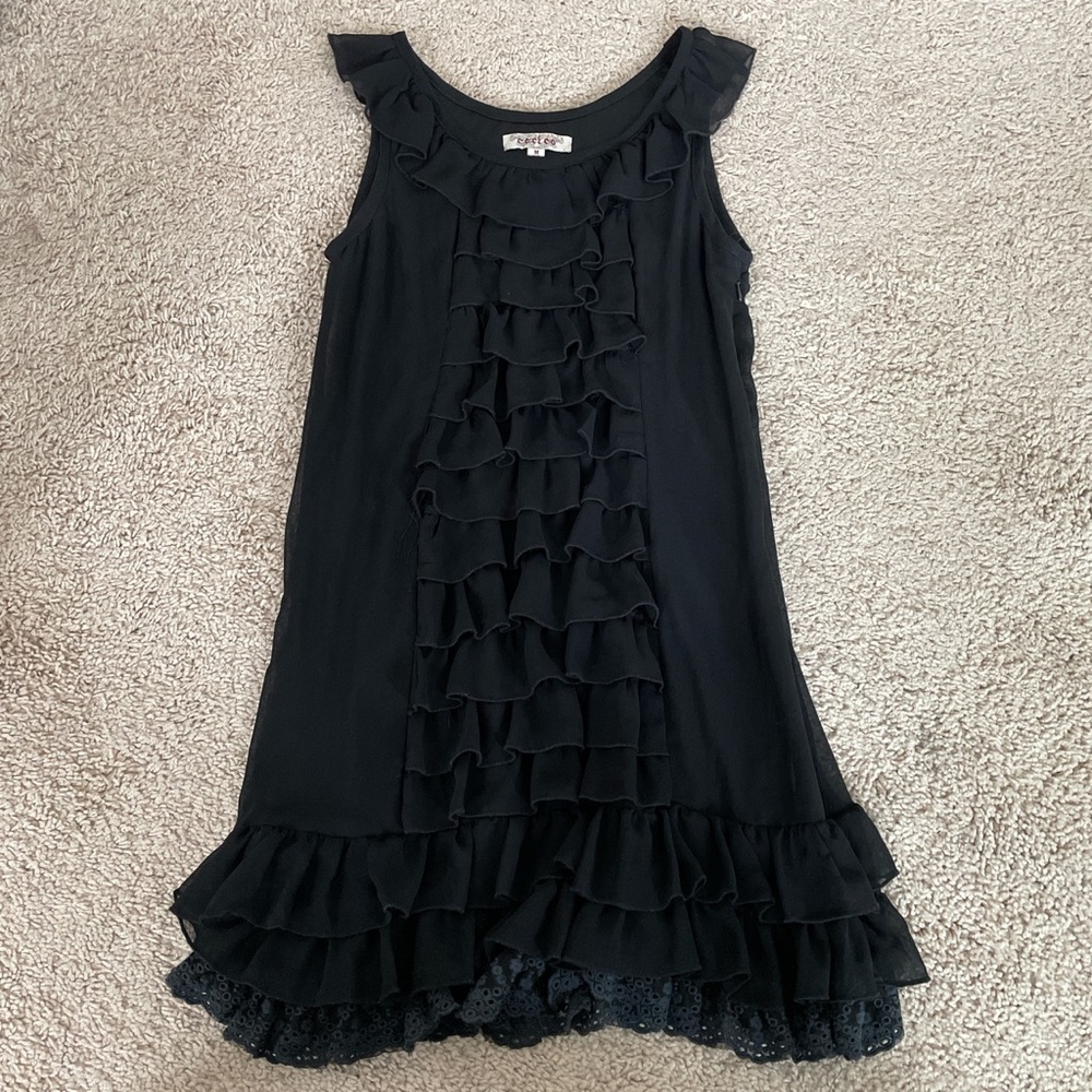 Black ruffled dress